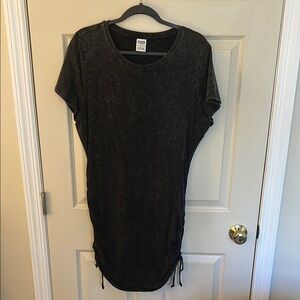 Acid Wash Black T-Shirt Dress